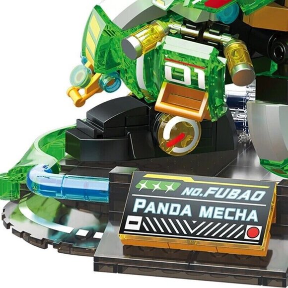 618PCS Green Panda Mecha Building Blocks Creative Luminous Building Bricks - Picture 6 of 6
